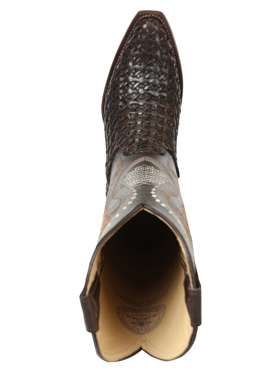 Embroidered Women's Western Boots With Leather Sole