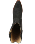 Black Python Pattern Western Boots Cuban Heel Eighteen Inch Shaft Comfortable Fit