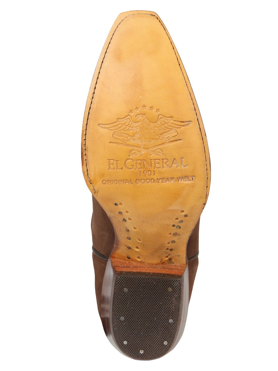 Women's Embroidered Western Nubuck Boots in Brown