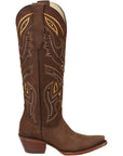 Women's Embroidered Western Nubuck Boots in Brown