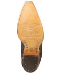 Fringed Western Boots For Women Chocolate Distressed Calfskin Leather With Cuban Heel