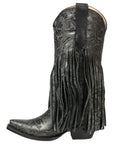 Women's Fringe Western Boots in Black