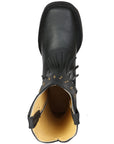 El General Women’s Fringe Leather Cowgirl Boots - Black 45798