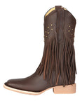 El General Women’s Fringe Western Boots - Brown 45800