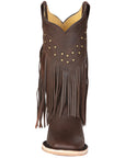 El General Women’s Fringe Western Boots - Brown 45800