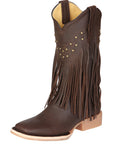 El General Women’s Fringe Western Boots - Brown 45800