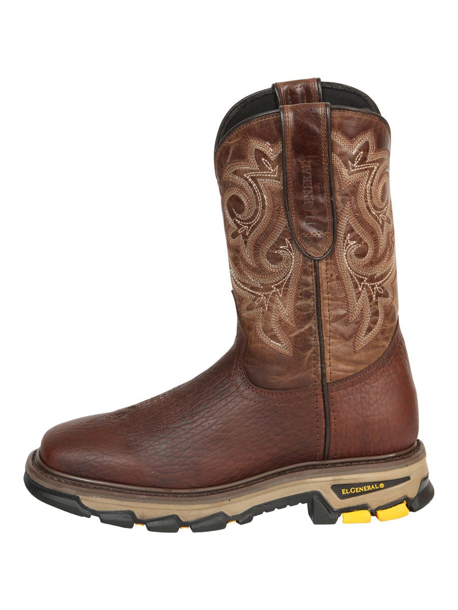 El General Men's Leather Work Boots - Made In Mexico - Vistone Bomber Brown 45805