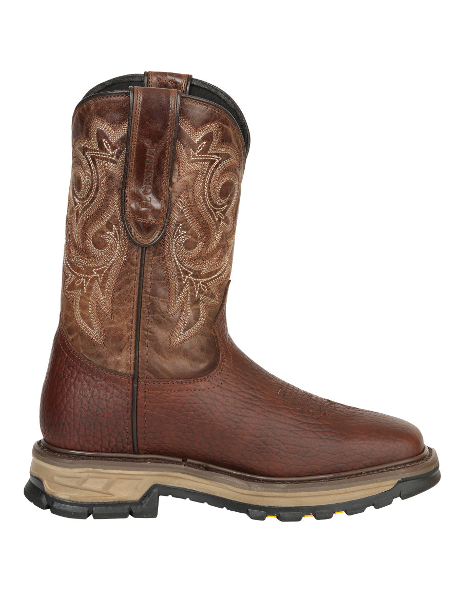 El General Men's Leather Work Boots - Made In Mexico - Vistone Bomber Brown 45805