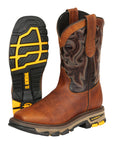 El General Men's Leather Work Boots - Made In Mexico - Redwood Brown 45806