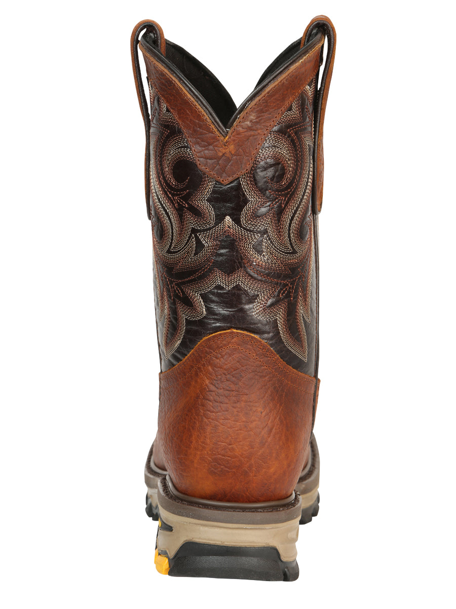 El General Men's Leather Work Boots - Made In Mexico - Redwood Brown 45806