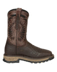 El General Men's Leather Work Boots - Made In Mexico - Embossed Caiman Print - Choco 45809