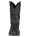 El General Men's Leather Work Boots - Made In Mexico - Embossed Caiman Print - Black 45810
