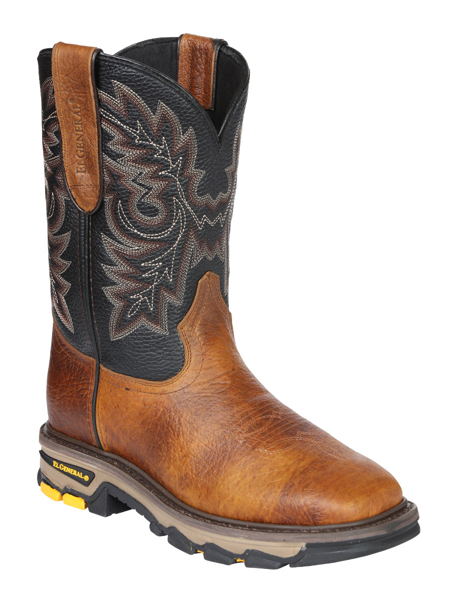 El General Men's Leather Work Boots - Made In Mexico - Redwood Brown 45811