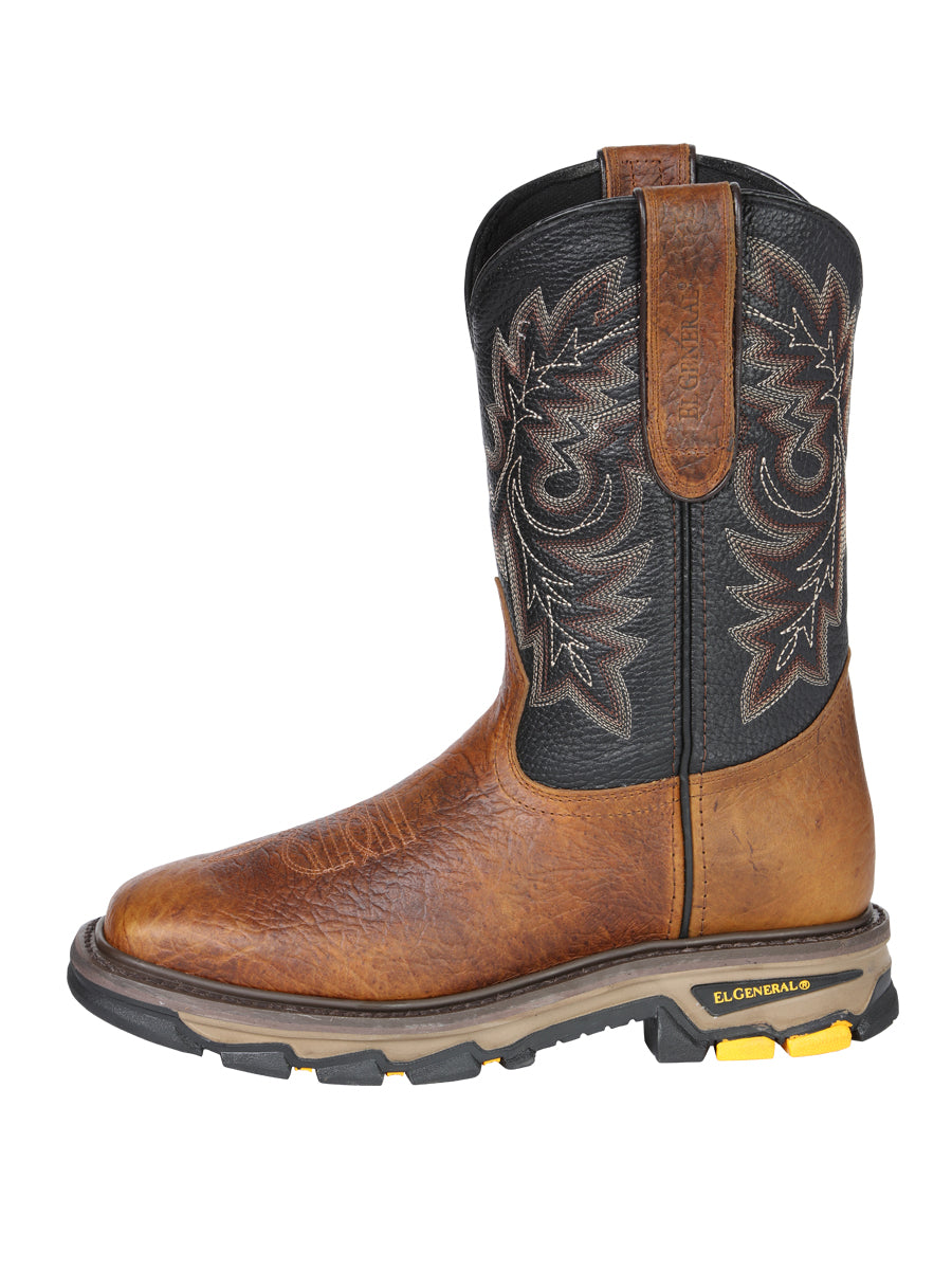 El General Men's Leather Work Boots - Made In Mexico - Redwood Brown 45811