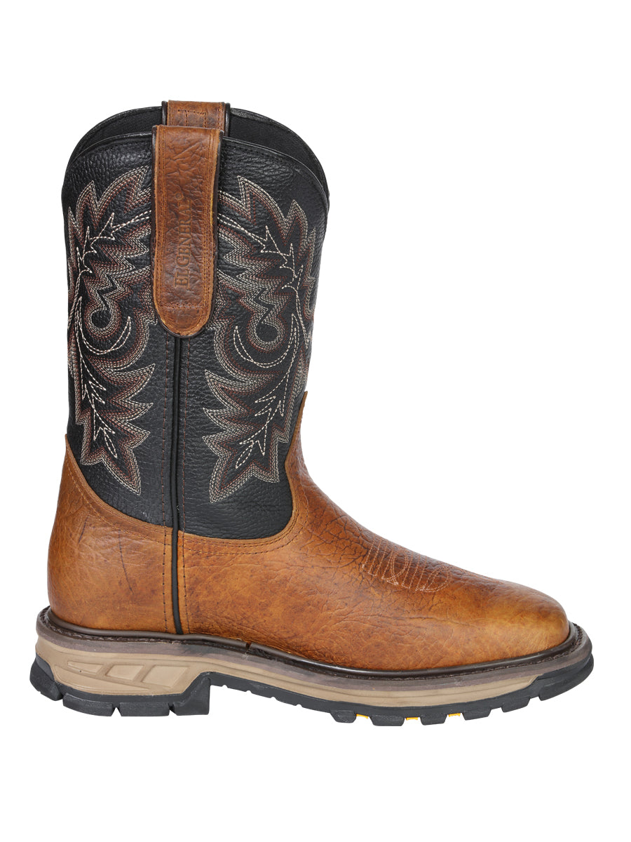 El General Men's Leather Work Boots - Made In Mexico - Redwood Brown 45811