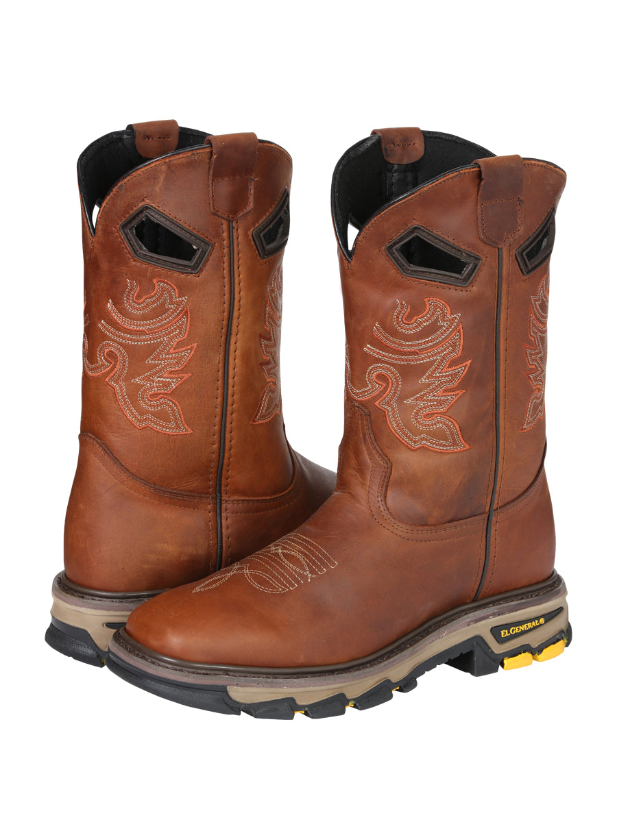 El General Men's Leather Work Boots - Made In Mexico - Kansas 45812