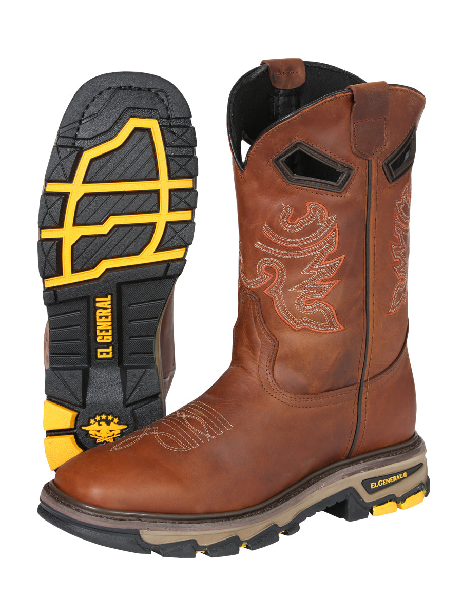 El General Men's Leather Work Boots - Made In Mexico - Kansas 45812