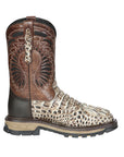 El General Men's Leather Work Boots - Made in Mexico - Printed Caiman -Sand 45816