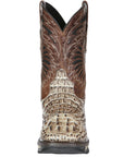 El General Men's Leather Work Boots - Made in Mexico - Printed Caiman -Sand 45816