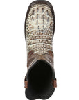 El General Men's Leather Work Boots - Made in Mexico - Printed Caiman -Sand 45816