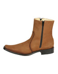 El Besserro Men's Leather Ankle Boot with Double Zipper - Made in Mexico - Nubuck Tan 45830