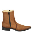El Besserro Men's Leather Ankle Boot with Double Zipper - Made in Mexico - Nubuck Tan 45830