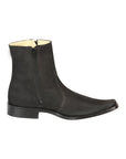 El Besserro Men's Leather Ankle Boot with Double Zipper - Made in Mexico - Nubuck Black 45831