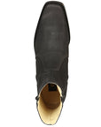 El Besserro Men's Leather Ankle Boot with Double Zipper - Made in Mexico - Nubuck Black 45831