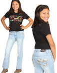 Girls Centenario Premium Bootcut Jeans -  Light Blue Denim 45837