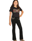 Girls Centenario Premium Bootcut Jeans -  Black Denim 45838