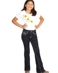 Girls Centenario Premium Bootcut Jeans -  Dark Blue Denim 45839