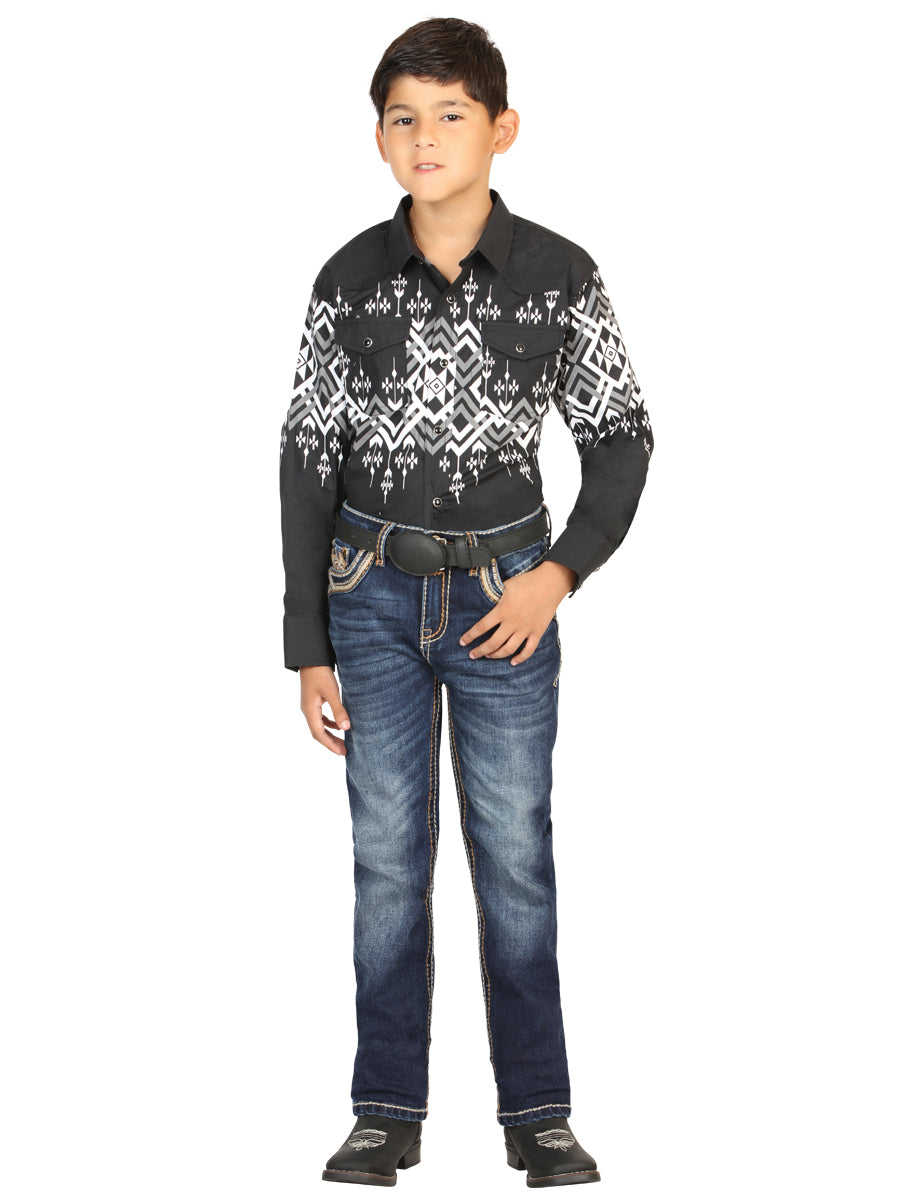 Boys Centenario Premium Bootcut Jeans - Medium Blue Denim 45842