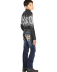 Boys Centenario Premium Bootcut Jeans - Medium Blue Denim 45842