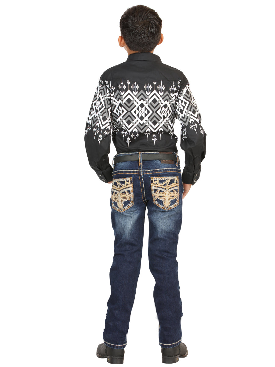 Boys Centenario Premium Bootcut Jeans - Medium Blue Denim 45842