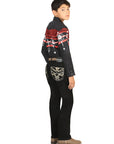 Boys Centenario Premium Bootcut Jeans - Black Denim 45843