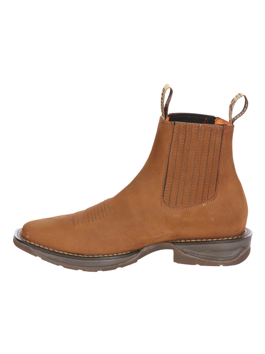 El Besserro Men's Leather Ankle Boot - Made in Mexico - Nubuck Tan 45875