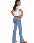 Girls Centenario Premium Bootcut Jeans - Blue Denim 45908
