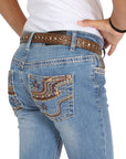 Girls Centenario Premium Bootcut Jeans - Blue Denim 45908