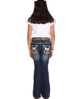 Girls Centenario Premium Bootcut Jeans -  Dark Blue Denim 45909