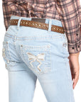 Girls Centenario Premium Bootcut Jeans -  Light Blue Denim 45910