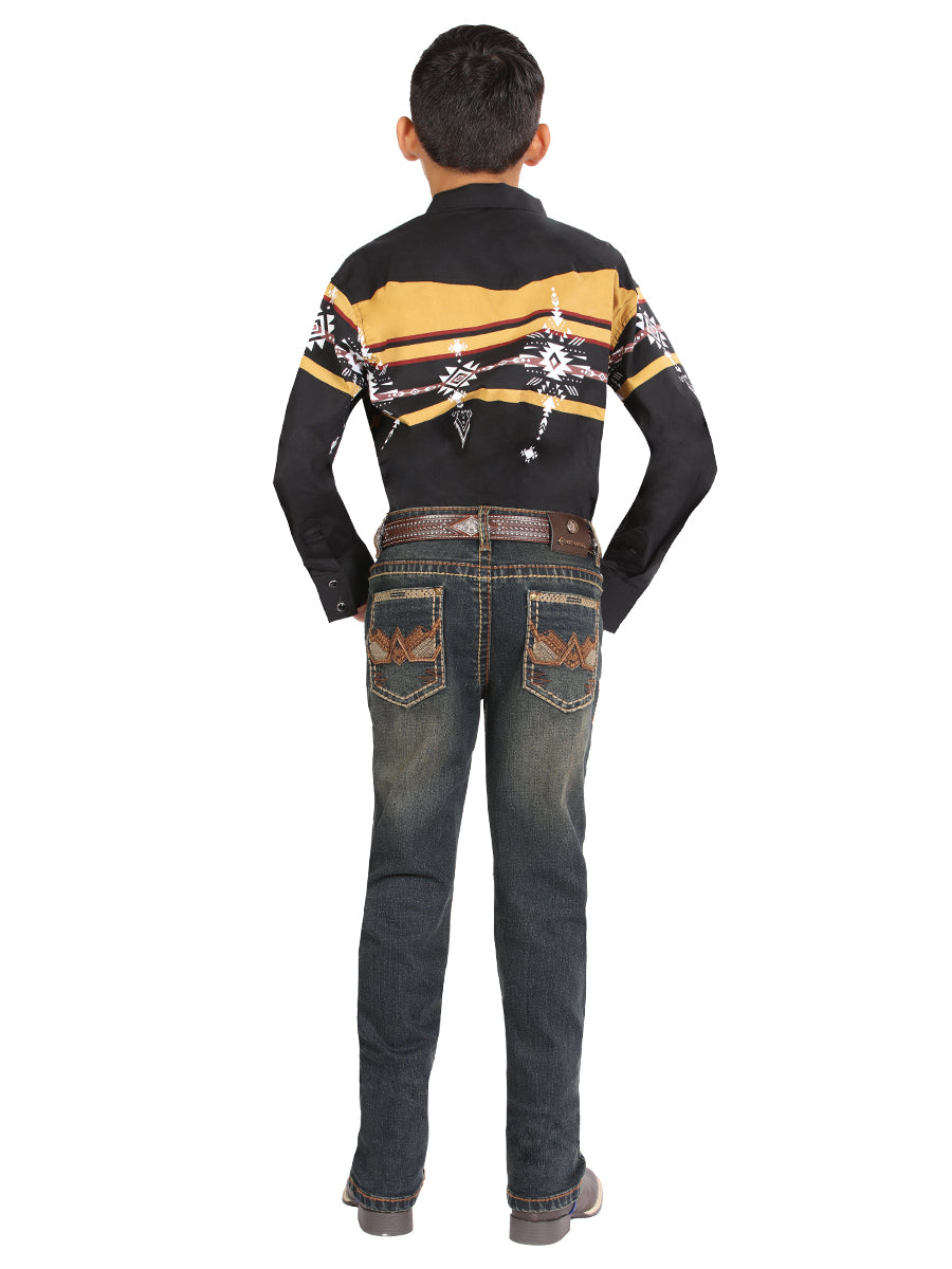 Boys Centenario Premium Bootcut Jeans - Tinted Green Denim 45911