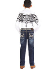 Boys Centenario Premium Bootcut Jeans - Dark Blue Denim 45914