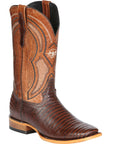 Men's El General Western Boot Lizard Print Leather - Brown 45931
