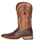 Men's El General Western Boot Lizard Print Leather - Brown 45931