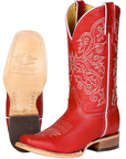 Women's El General Western Boot Crack Leather- Red 45932