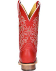 Women's El General Western Boot Crack Leather- Red 45932
