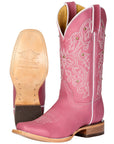 Women's El General Western Boot Crack Leather- Pink 45933