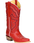 Women's El General Cowboy Boot Crack Leather- Red 45937