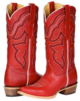 Women's El General Cowboy Boot Crack Leather- Red 45937