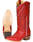 Women's El General Cowboy Boot Crack Leather- Red 45937